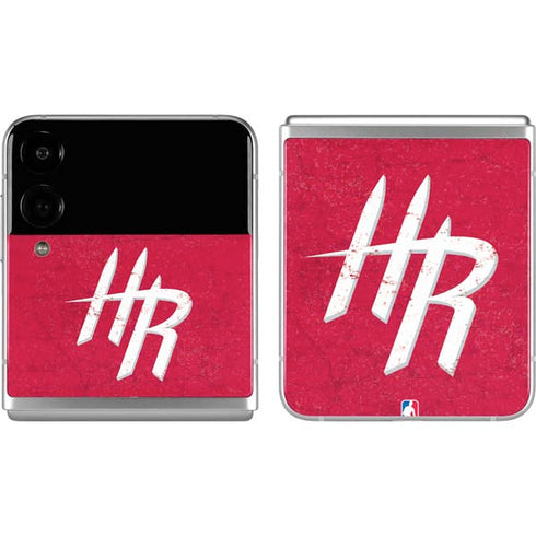 NBA Houston Rockets Distressed Galaxy Z Flip4 5G Skin